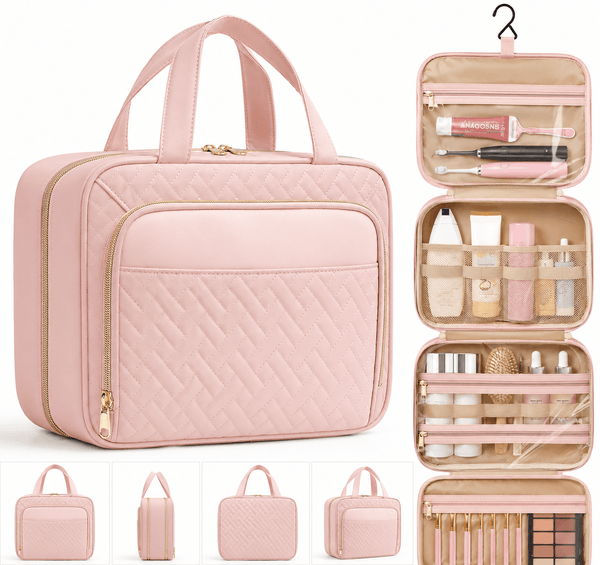 Large Travel Cosmetic Bag with Waterproof Hanging Hook